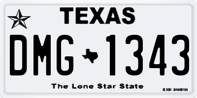 TX license plate DMG1343