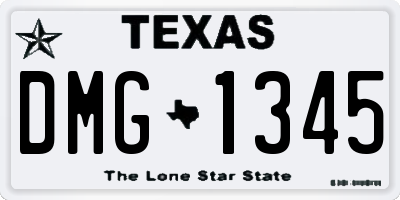 TX license plate DMG1345