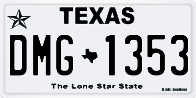 TX license plate DMG1353