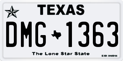 TX license plate DMG1363