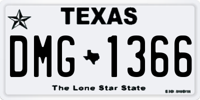 TX license plate DMG1366