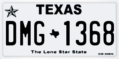 TX license plate DMG1368