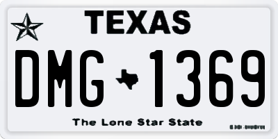 TX license plate DMG1369