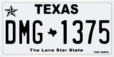 TX license plate DMG1375