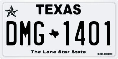 TX license plate DMG1401