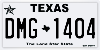 TX license plate DMG1404