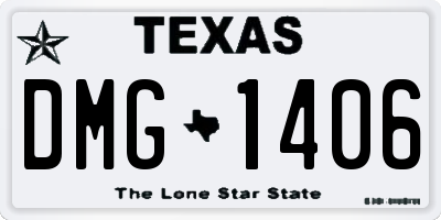 TX license plate DMG1406