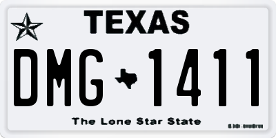TX license plate DMG1411
