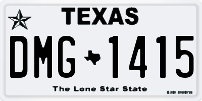 TX license plate DMG1415