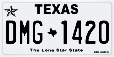 TX license plate DMG1420