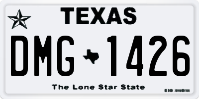 TX license plate DMG1426