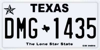 TX license plate DMG1435