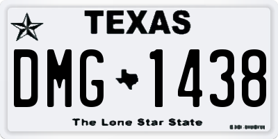 TX license plate DMG1438