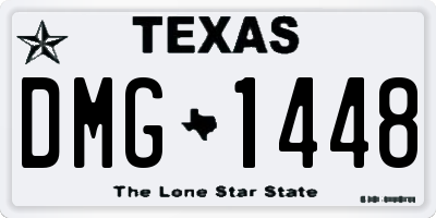 TX license plate DMG1448