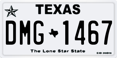 TX license plate DMG1467
