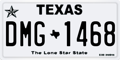 TX license plate DMG1468