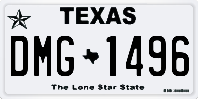 TX license plate DMG1496