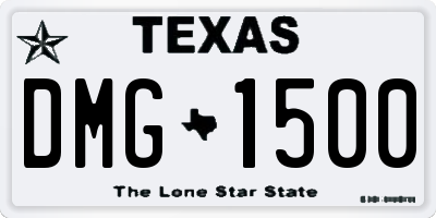 TX license plate DMG1500