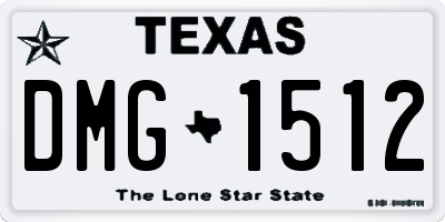 TX license plate DMG1512