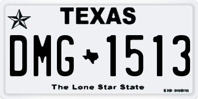 TX license plate DMG1513