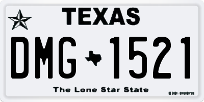TX license plate DMG1521