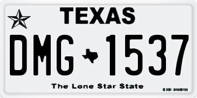 TX license plate DMG1537