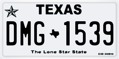 TX license plate DMG1539