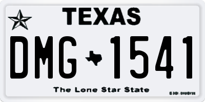TX license plate DMG1541