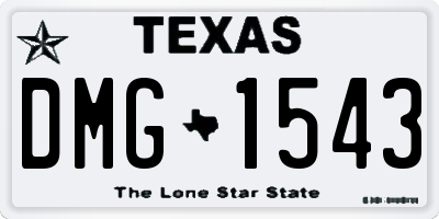 TX license plate DMG1543