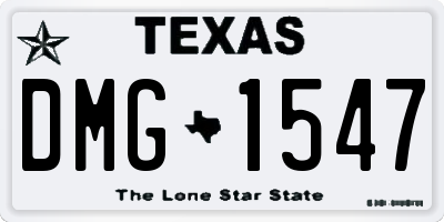 TX license plate DMG1547