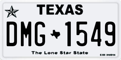 TX license plate DMG1549