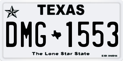 TX license plate DMG1553