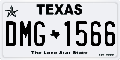TX license plate DMG1566