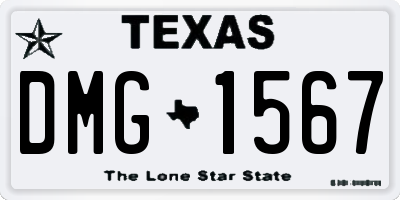 TX license plate DMG1567