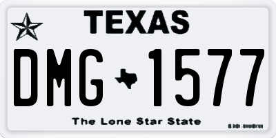 TX license plate DMG1577