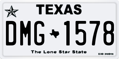 TX license plate DMG1578