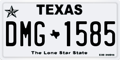 TX license plate DMG1585