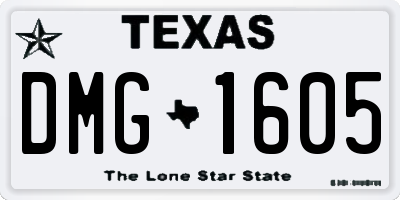 TX license plate DMG1605