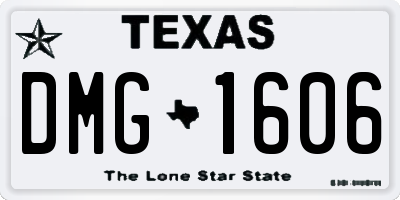 TX license plate DMG1606