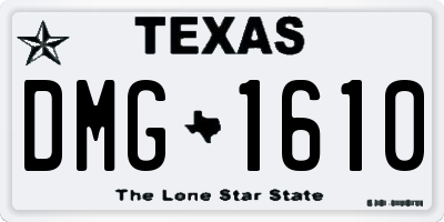 TX license plate DMG1610