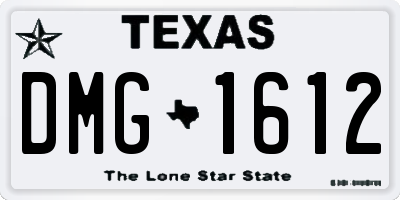 TX license plate DMG1612