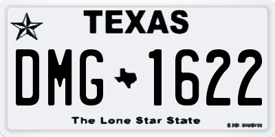 TX license plate DMG1622