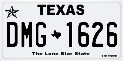 TX license plate DMG1626