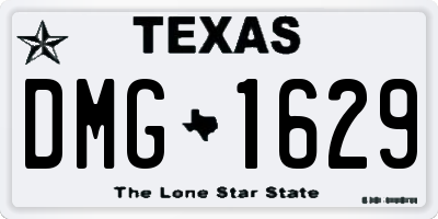 TX license plate DMG1629
