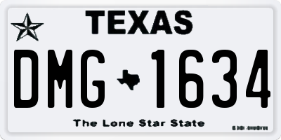 TX license plate DMG1634