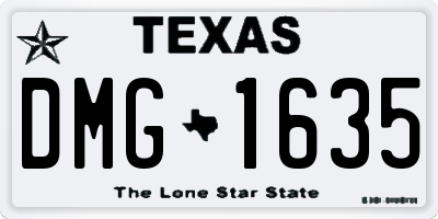 TX license plate DMG1635