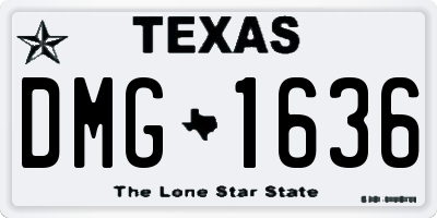 TX license plate DMG1636