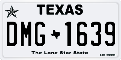 TX license plate DMG1639