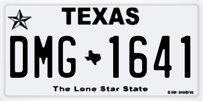TX license plate DMG1641