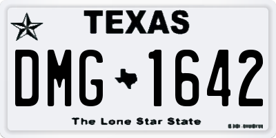 TX license plate DMG1642